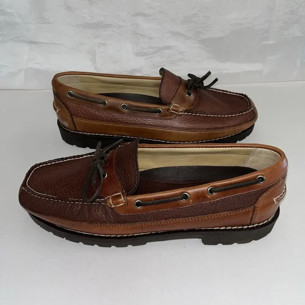Men’s L.L.Bean Leather Boat Shoes / Moc Loafers - Brown - Size 12